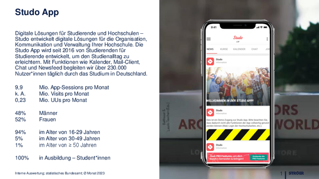Studo App OnePager