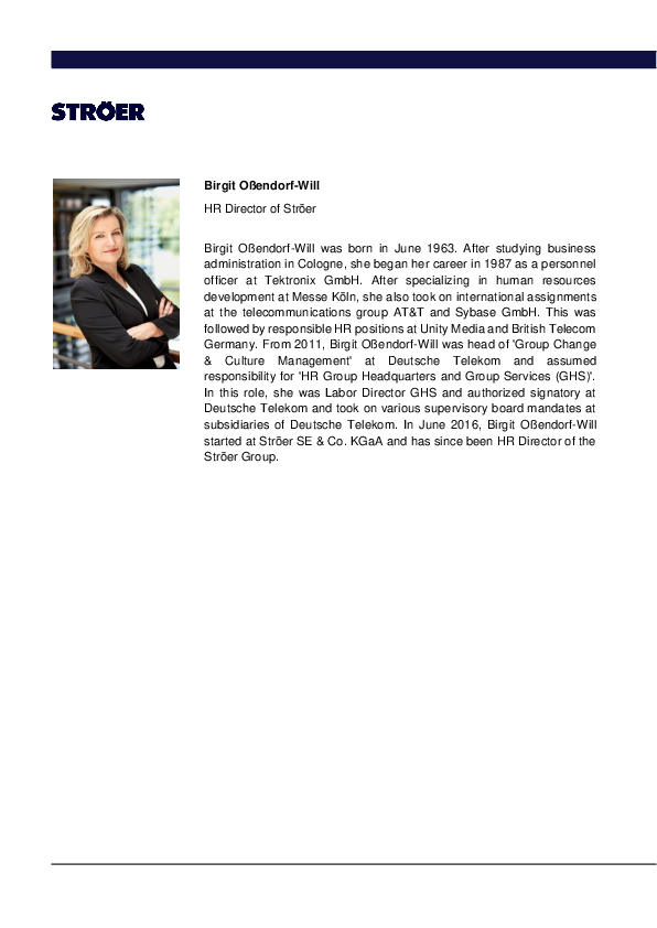 Vita Birgit Ossendorf-Will, HR Director 