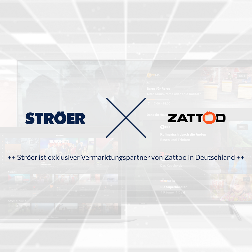 Ströer vermarktet Zattoo ab sofort exklusiv in Deutschland