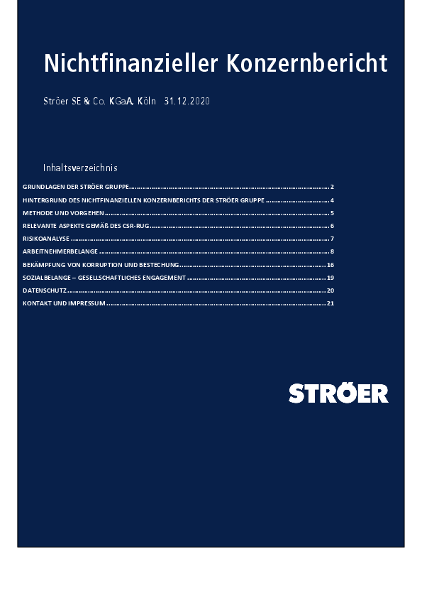 Nichtfinanzieller Konzernbericht Ströer SE & Co. KGaA 2020